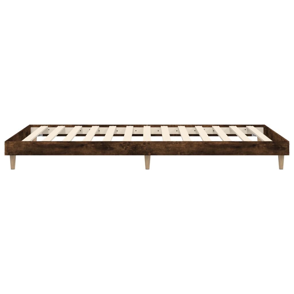 Bed frame without mattress smoked oak 90x190cm engineered wood