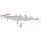 Bed frame without mattress smoked oak 90x190cm engineered wood