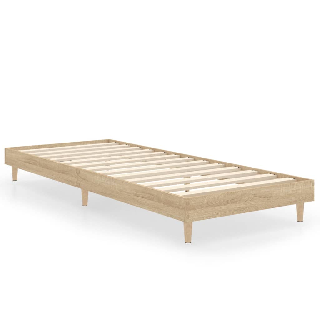 Cadre de lit sans matelas chêne sonoma 75x190 cm