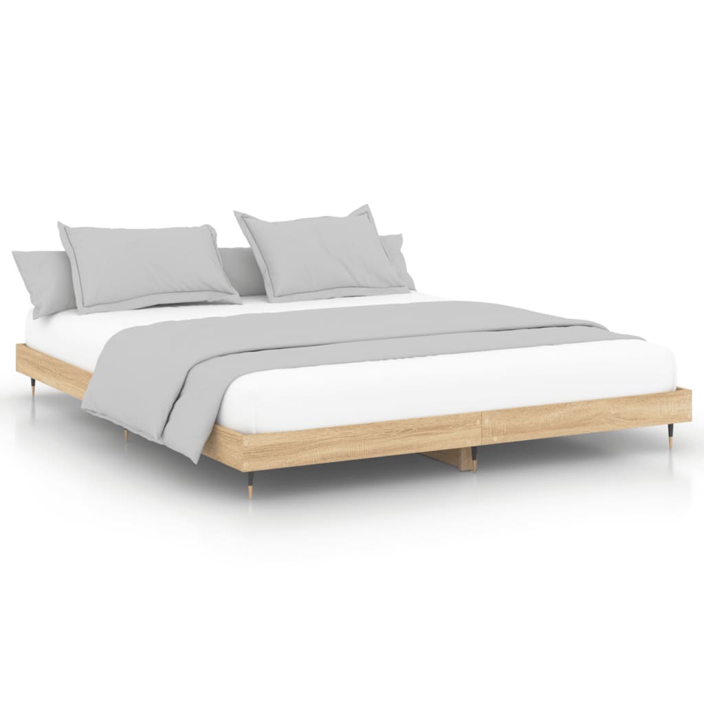 Cadre de lit sans matelas chêne sonoma 200x200 cm