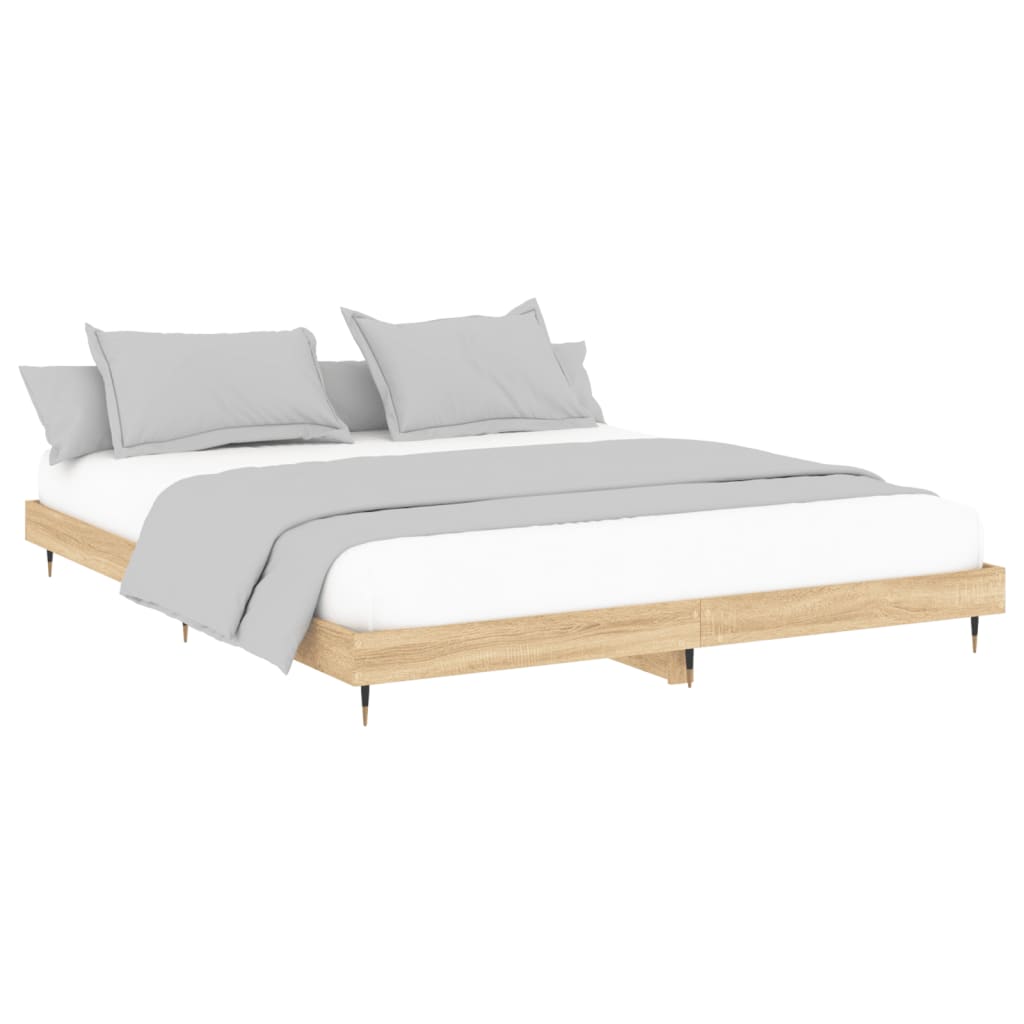 Bed frame without mattress sonoma oak 200x200 cm