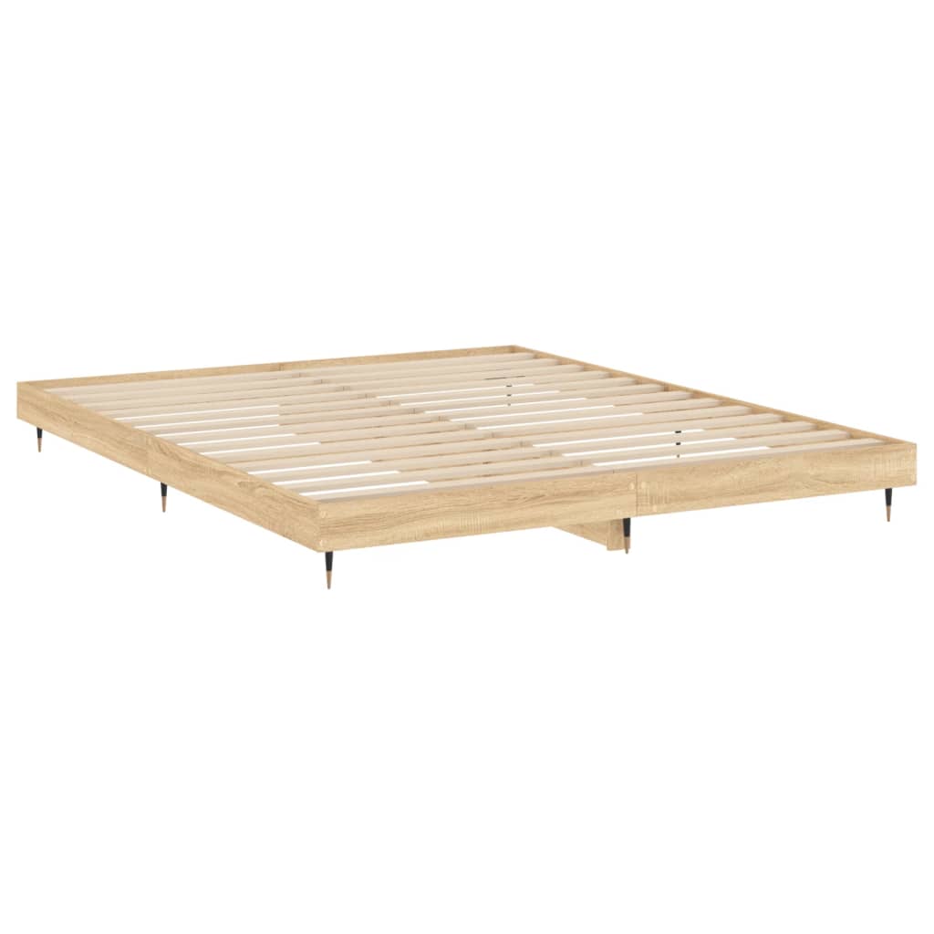 Bed frame without mattress sonoma oak 200x200 cm