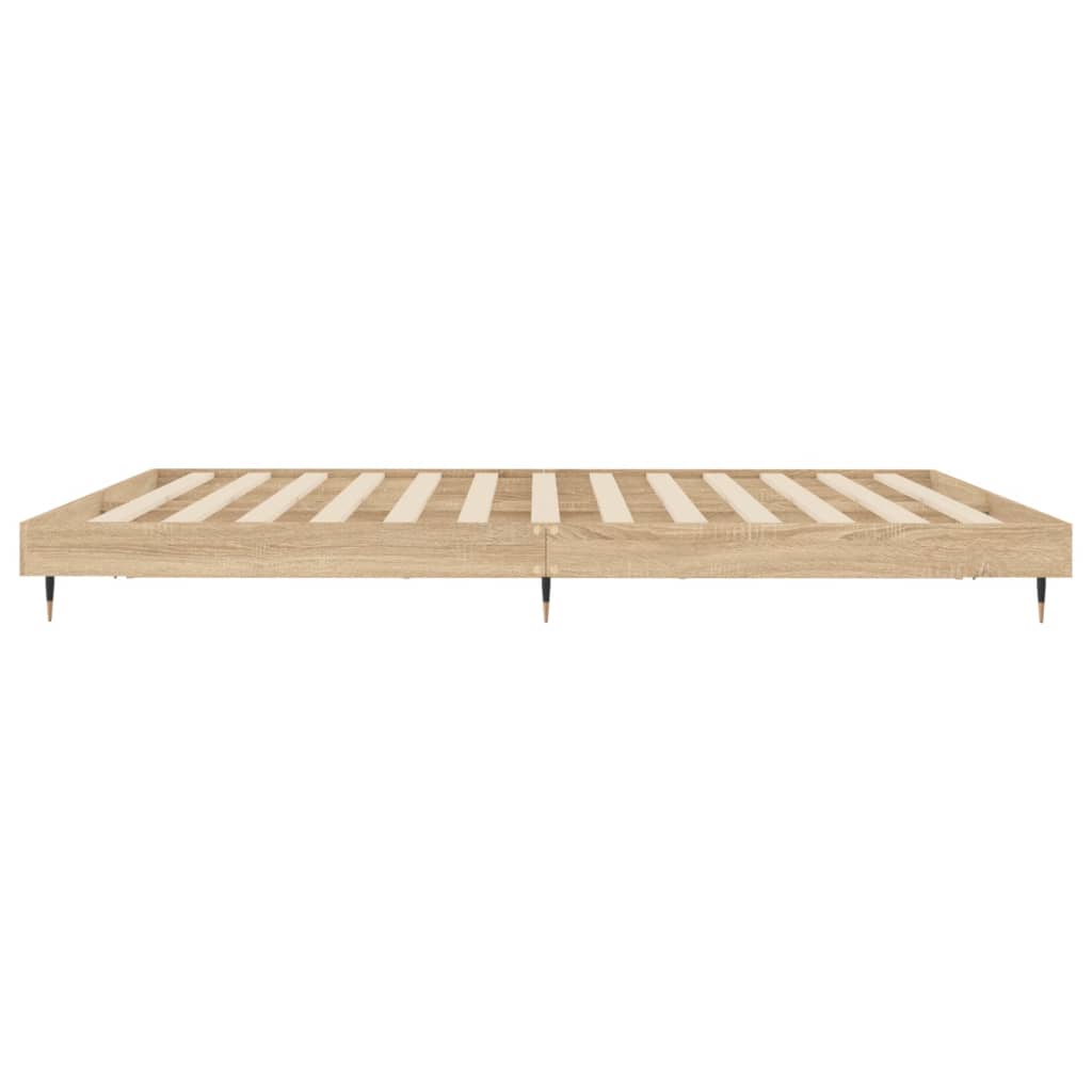 Bed frame without mattress sonoma oak 200x200 cm