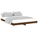 Bed frame without mattress brown oak 200x200 cm