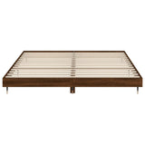 Bed frame without mattress brown oak 200x200 cm