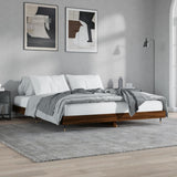 Bed frame without mattress brown oak 200x200 cm