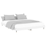 Bed frame without mattress glossy white 180x200 cm