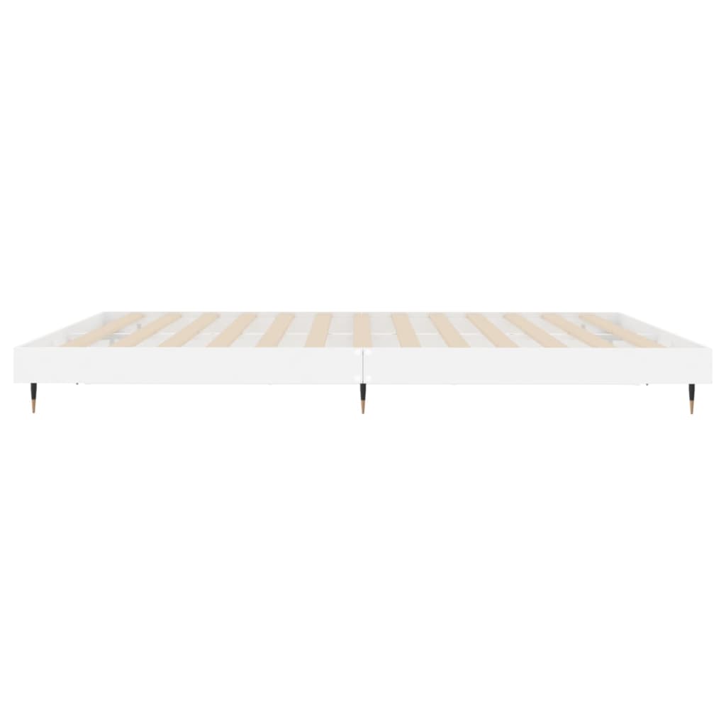 Bed frame without mattress glossy white 180x200 cm