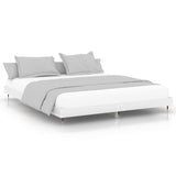 Bed frame without mattress glossy white 160x200 cm