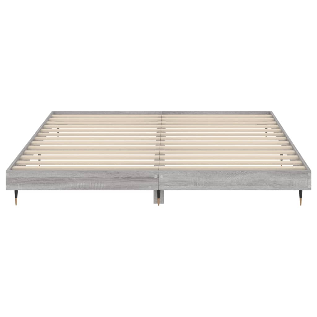 Cadre de lit sans matelas sonoma gris 160x200cm bois ingénierie