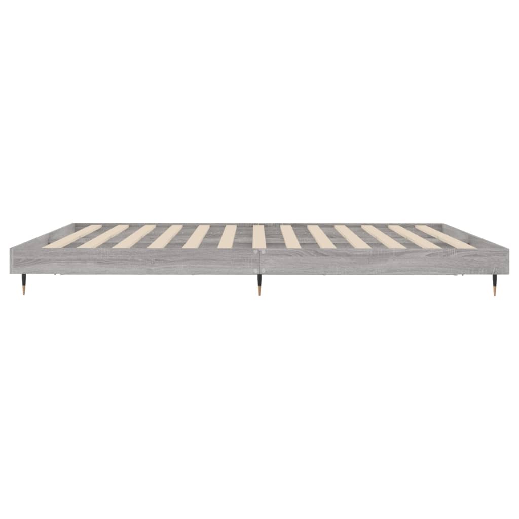 Bed frame without mattress sonoma gray 160x200cm engineered wood