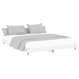 Bed frame without mattress glossy white 140x200 cm