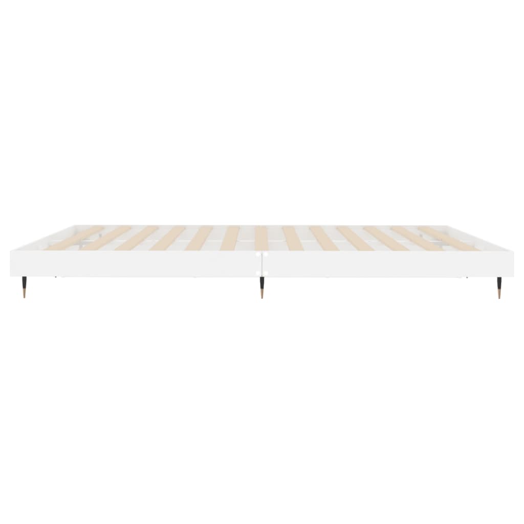 Bed frame without mattress glossy white 140x200 cm