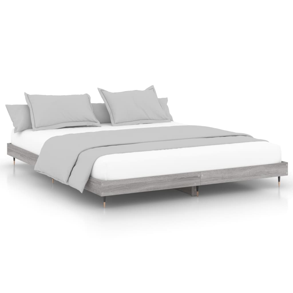 Bed frame without mattress sonoma gray 140x200 cm