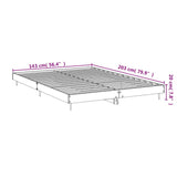 Bed frame without mattress sonoma gray 140x200 cm