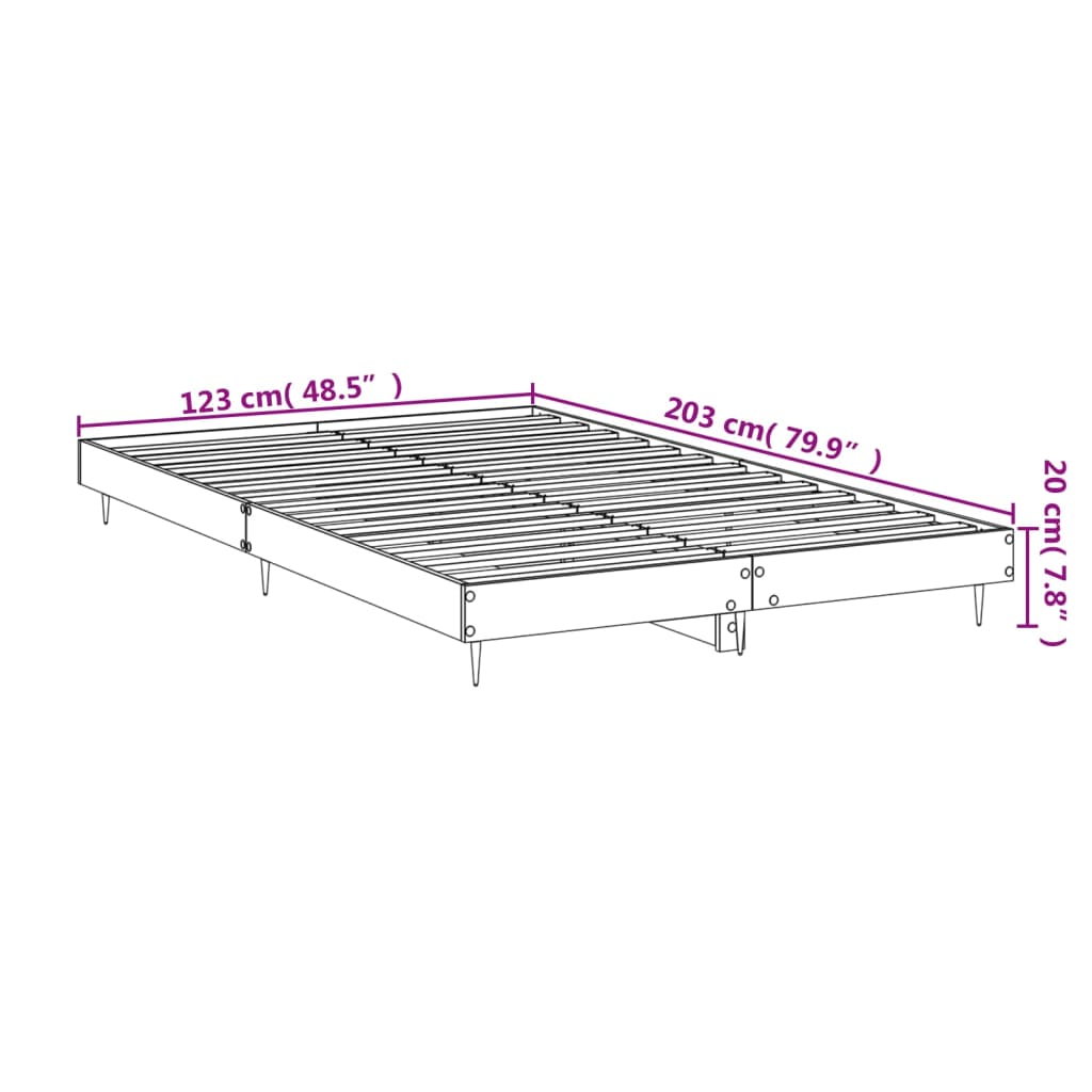 Bettgestell ohne Matratze glänzend weiß 120x200 cm