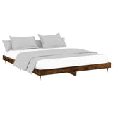 Bed frame without mattress smoked oak 120x200 cm engineered wood