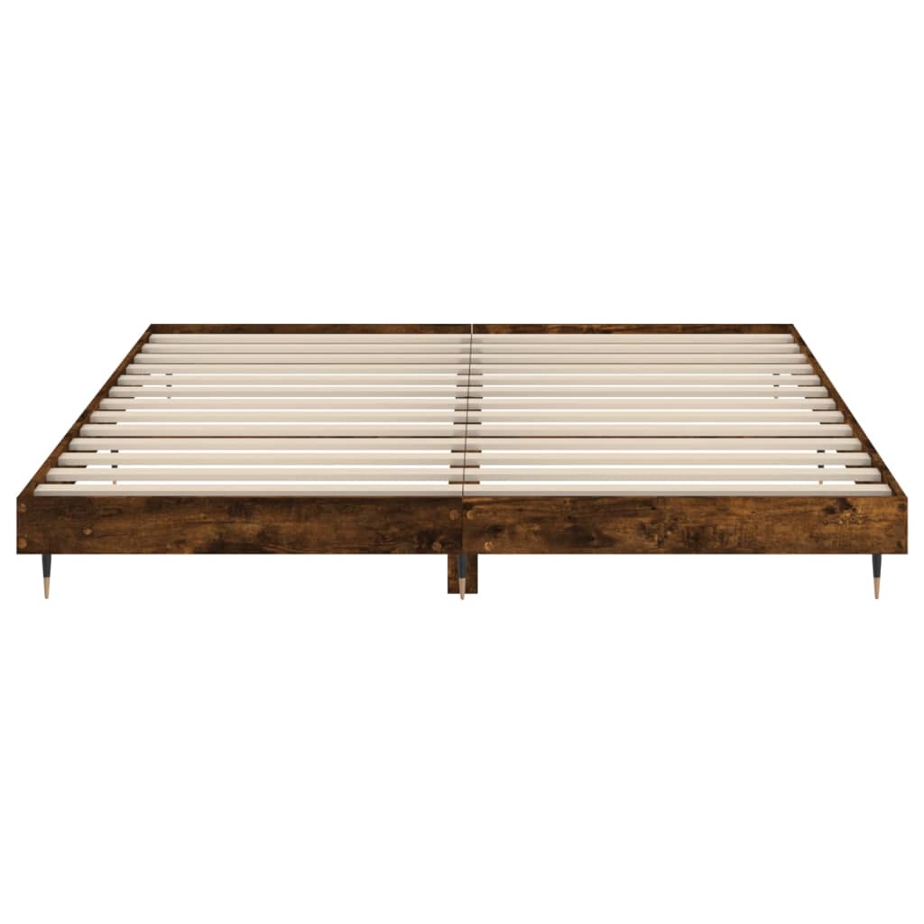 Bed frame without mattress smoked oak 120x200 cm engineered wood