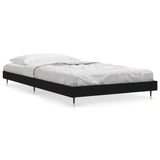 Bed frame without mattress black 100x200 cm engineered wood