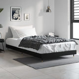 Bed frame without mattress black 100x200 cm engineered wood