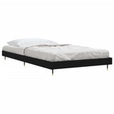 Bed frame without mattress black 100x200 cm engineered wood