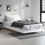 Bed frame without mattress glossy white 100x200 cm