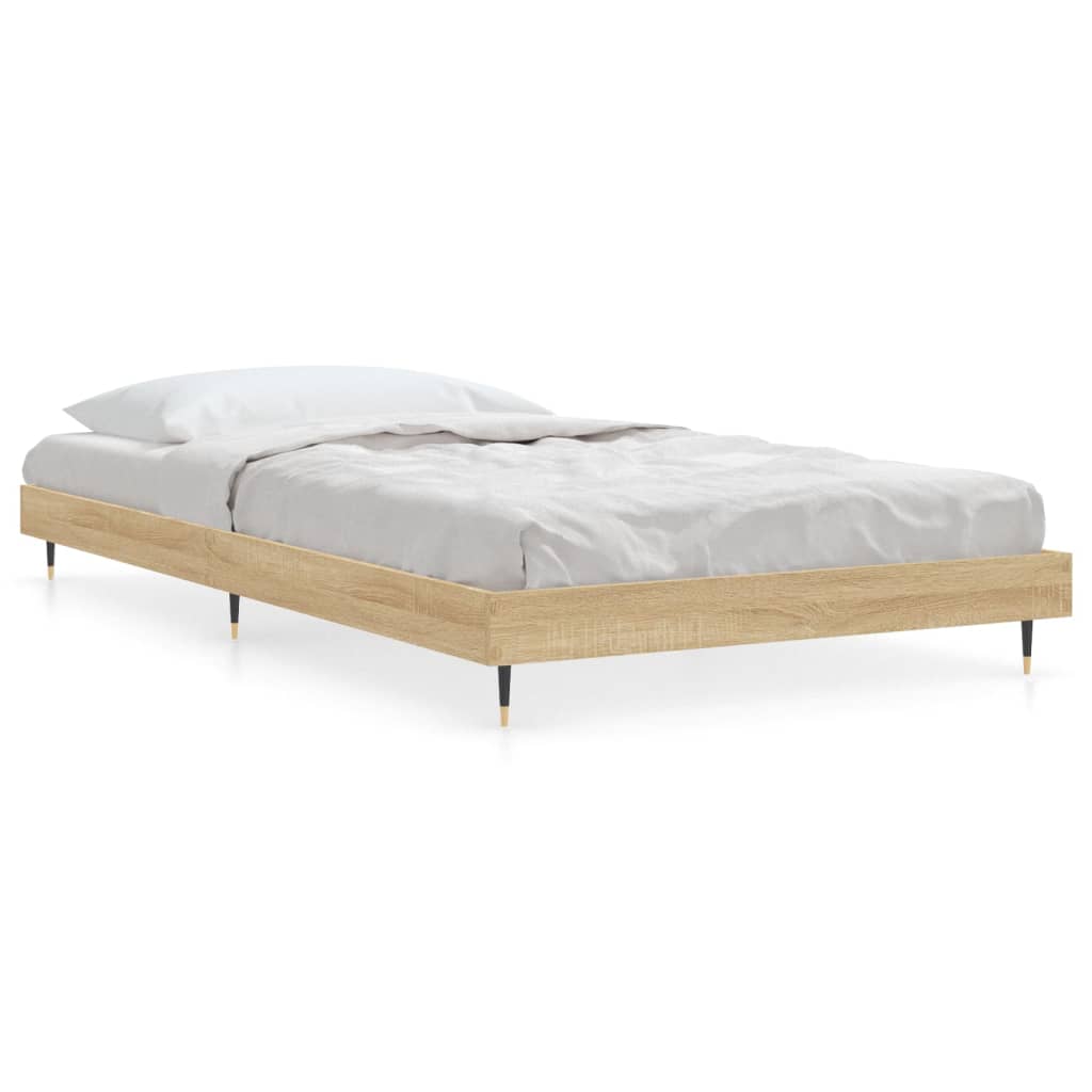 Bed frame without mattress sonoma oak 100x200 cm