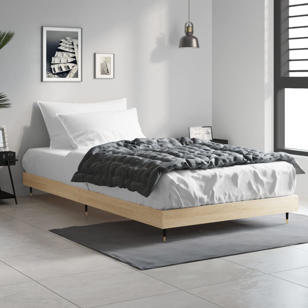 Bed frame without mattress sonoma oak 100x200 cm