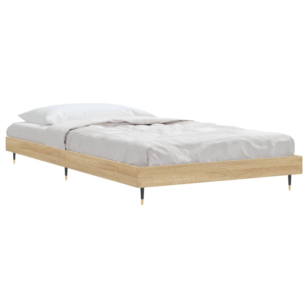 Bed frame without mattress sonoma oak 100x200 cm