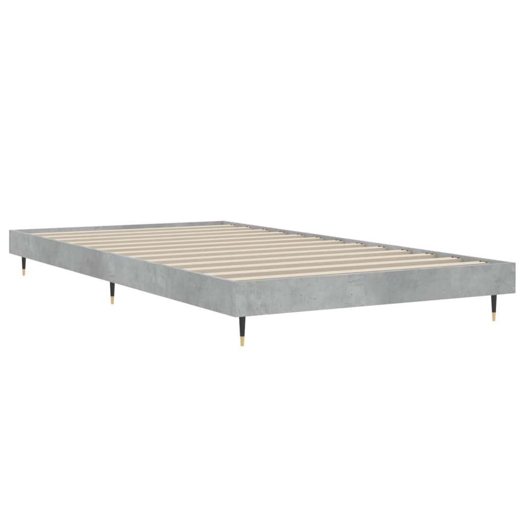 Bed frame without mattress concrete gray 100x200 cm