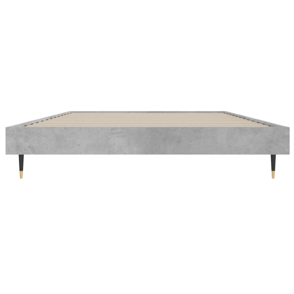 Bed frame without mattress concrete gray 100x200 cm