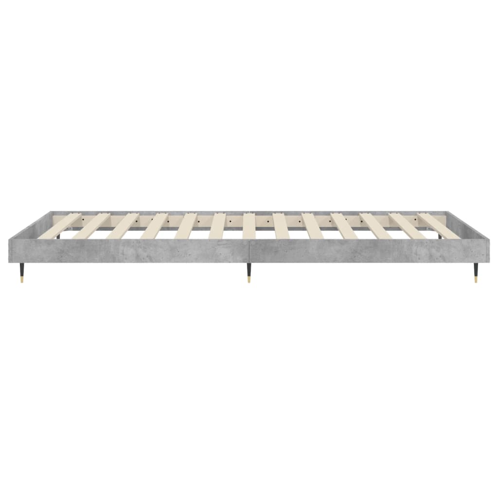 Bed frame without mattress concrete gray 100x200 cm