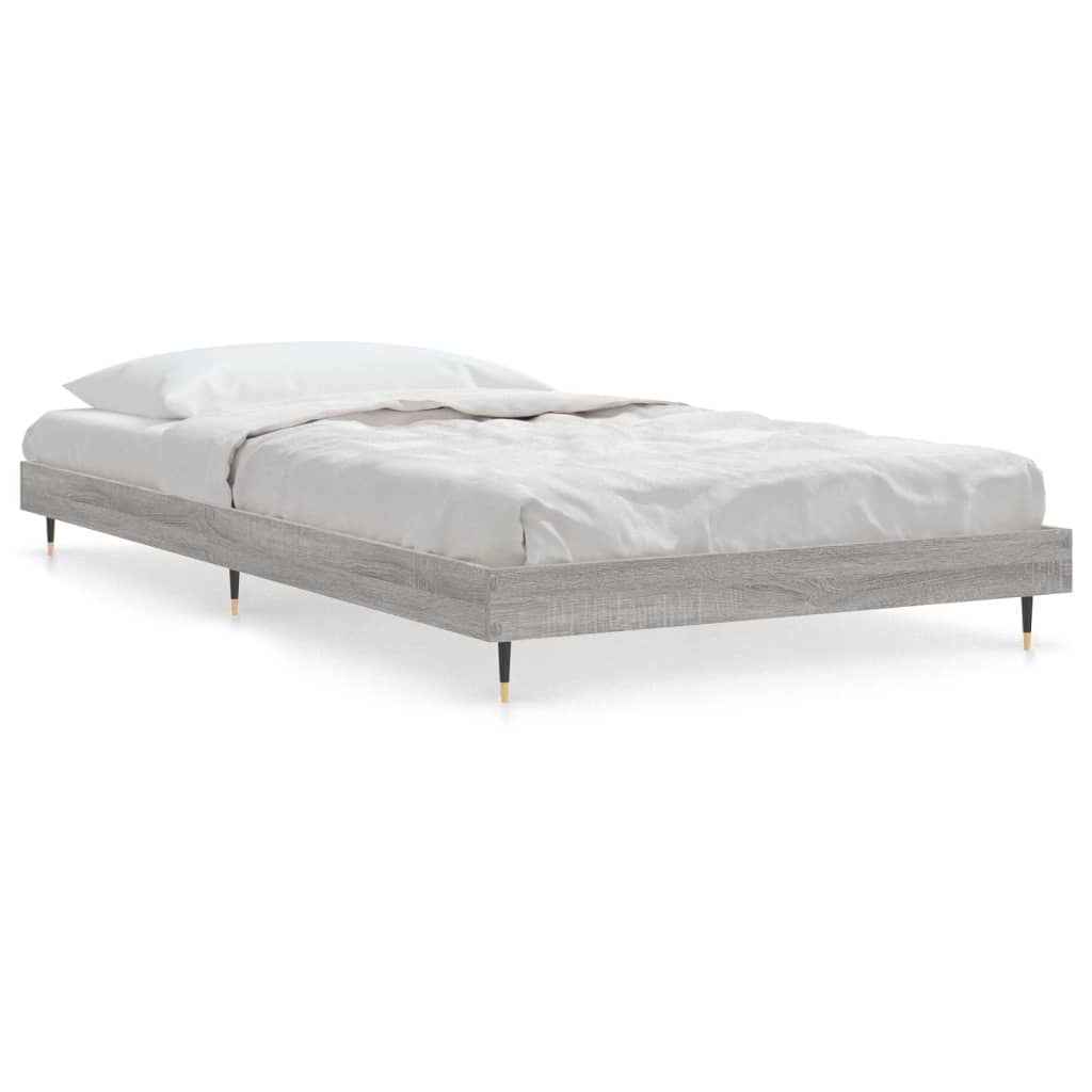 Bed frame without mattress sonoma gray 100x200 cm