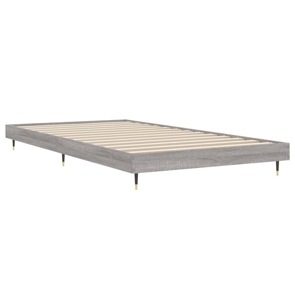 Bed frame without mattress sonoma gray 100x200 cm