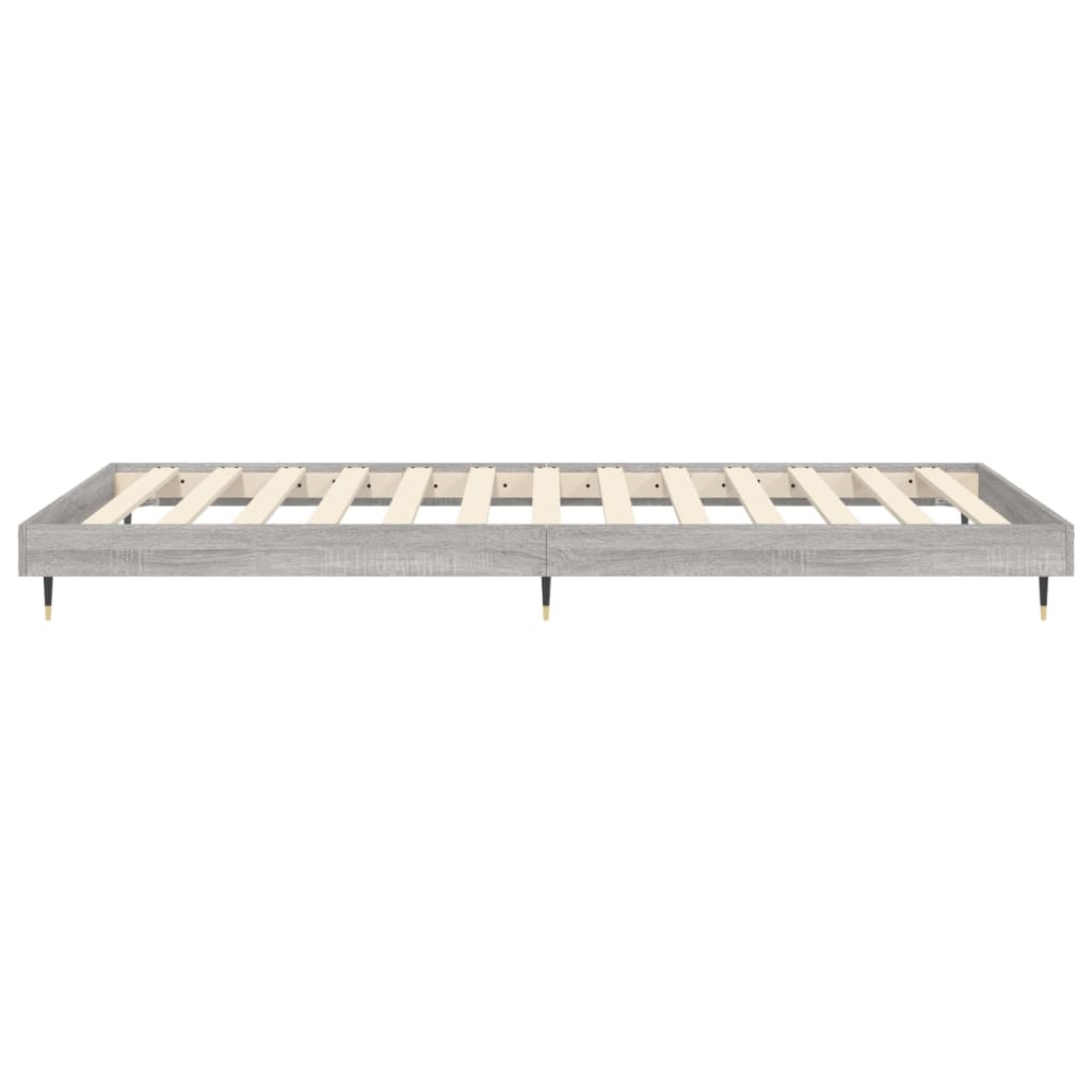 Bed frame without mattress sonoma gray 100x200 cm