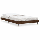 Bed frame without mattress brown oak 100x200 cm