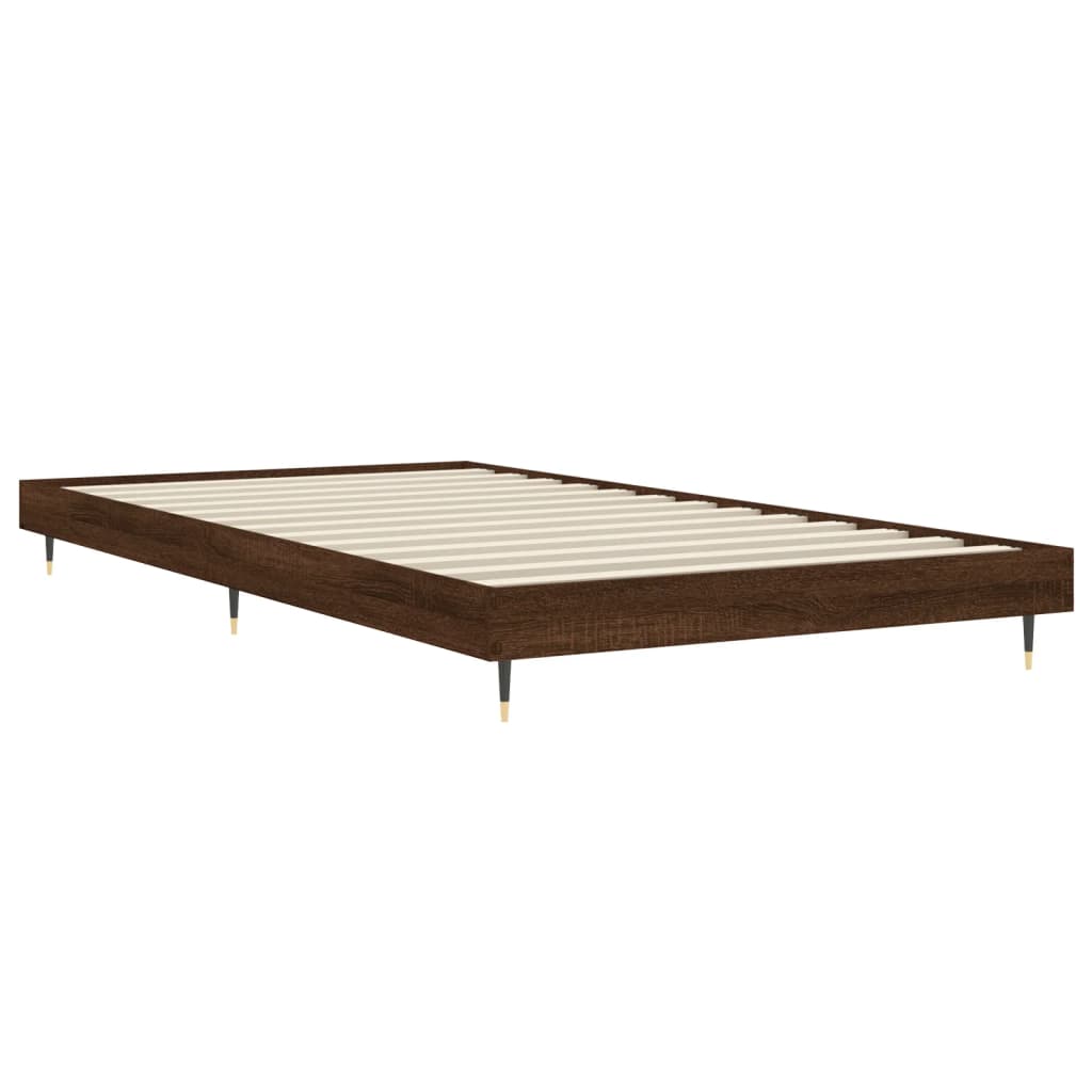 Cadre de lit sans matelas chêne marron 100x200 cm