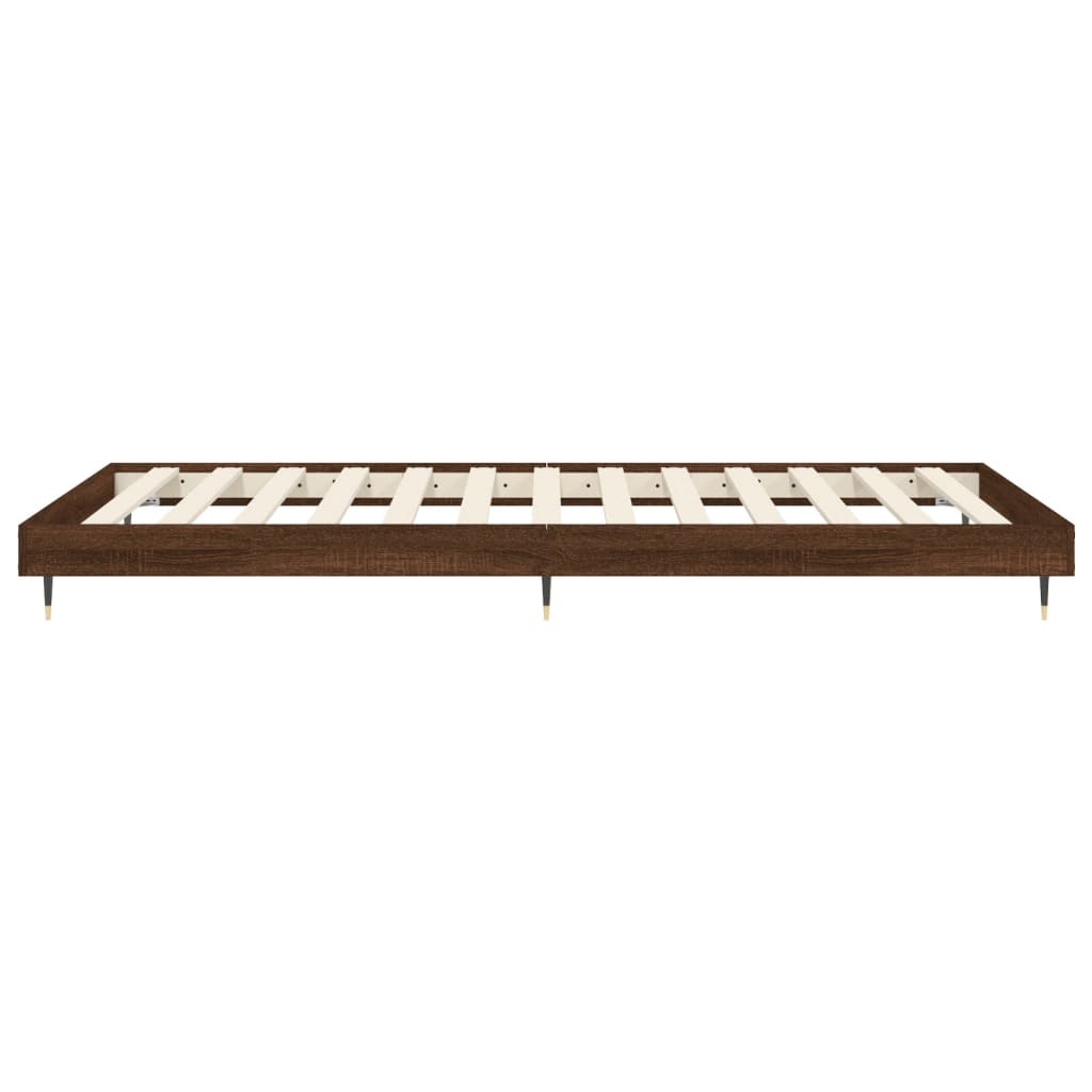 Bed frame without mattress brown oak 100x200 cm