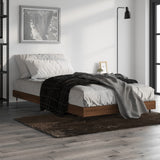 Bed frame without mattress brown oak 100x200 cm