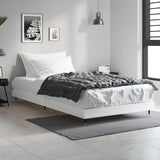 Bed frame without mattress white 90x200 cm engineered wood