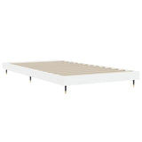 Bed frame without mattress white 90x200 cm engineered wood