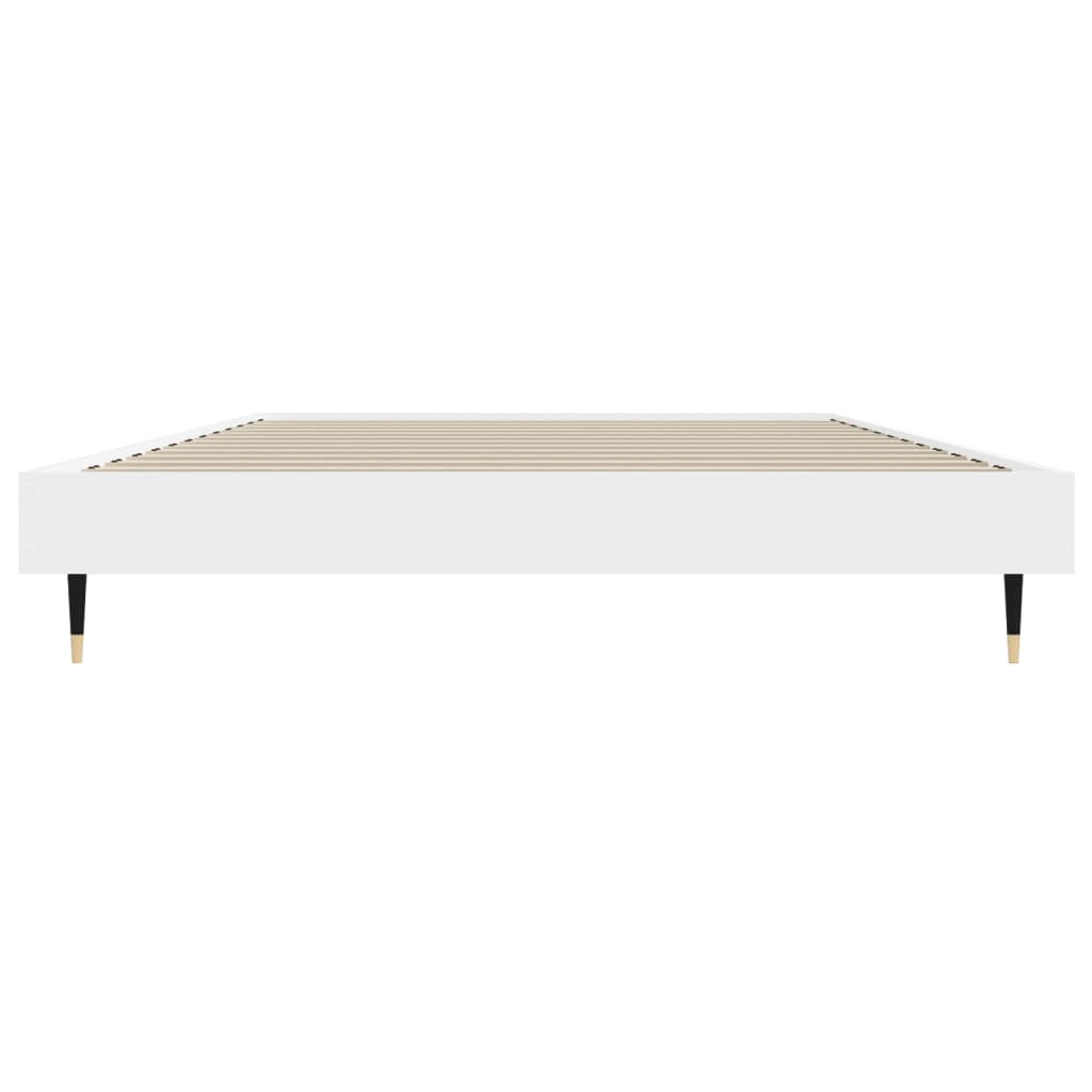 Bed frame without mattress white 90x200 cm engineered wood