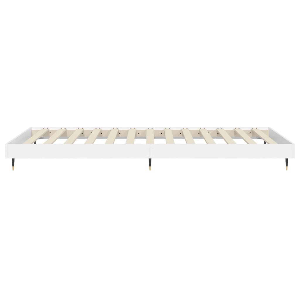 Bed frame without mattress white 90x200 cm engineered wood