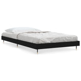 Bed frame without mattress black 90x200 cm engineered wood