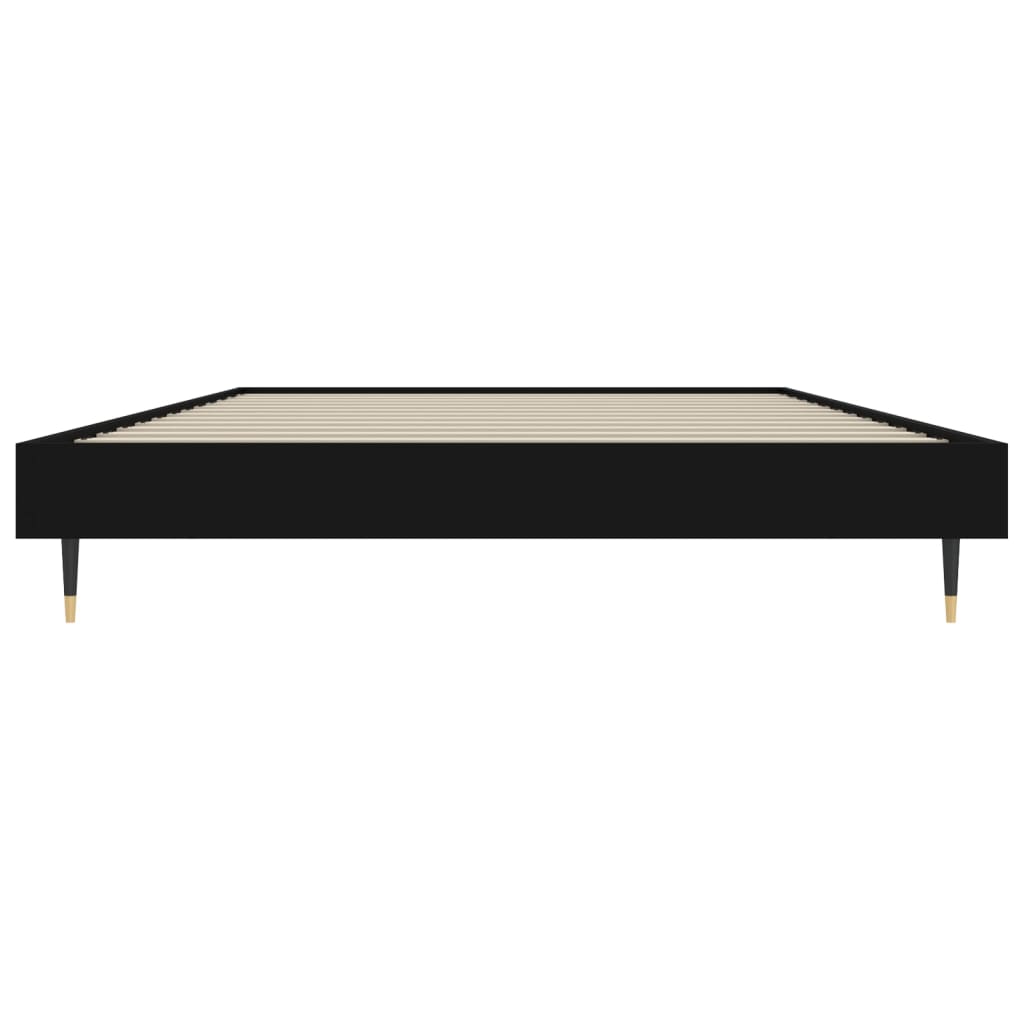 Bed frame without mattress black 90x200 cm engineered wood