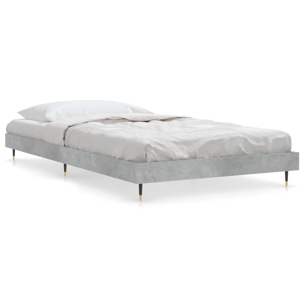 Bed frame without mattress concrete gray 90x200 cm