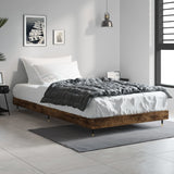 Bed frame without mattress smoked oak 90x200cm engineered wood