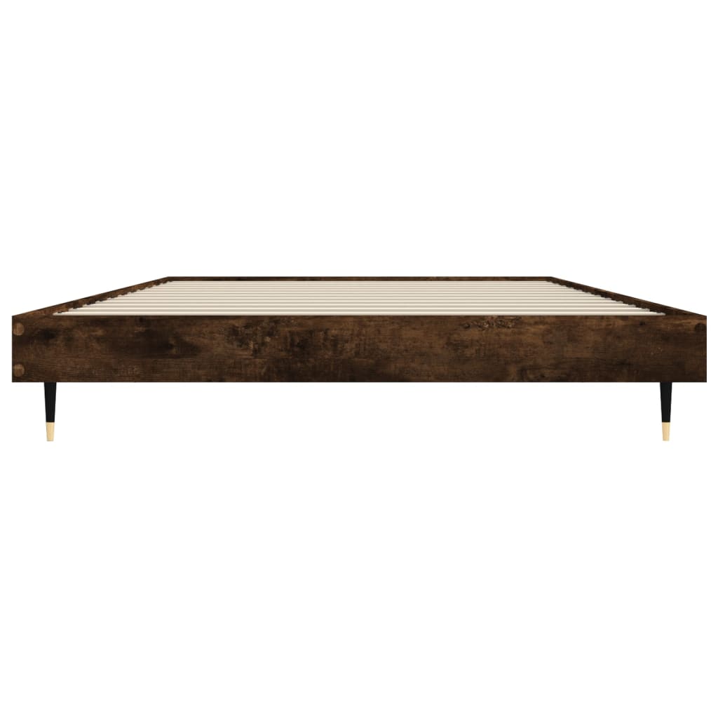 Bed frame without mattress smoked oak 90x200cm engineered wood