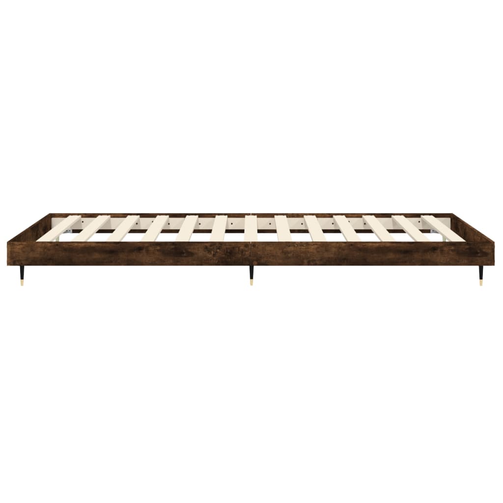 Bed frame without mattress smoked oak 90x200cm engineered wood