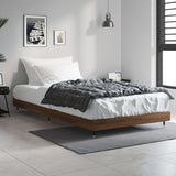 Bed frame without mattress brown oak 90x200cm engineered wood